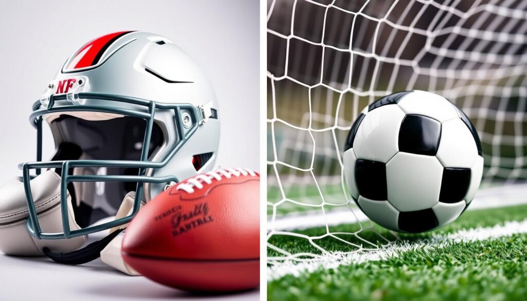 American football equipment and soccer specifications